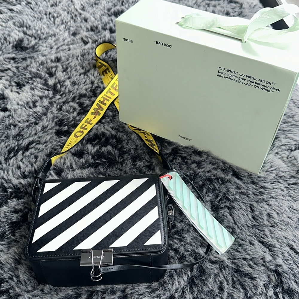 NWT OFF-WHITE Diag Stripe Flap Shoulder Bag by Virgil Ablo